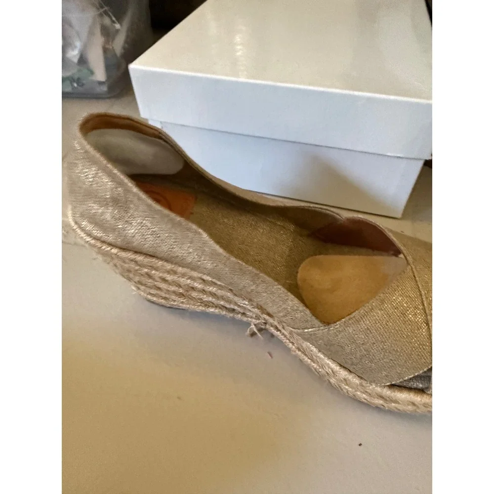 Tory Burch Filipa Espadrille Wedge Sandals Peep Toe Size 9